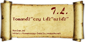 Tomanóczy László névjegykártya