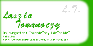 laszlo tomanoczy business card